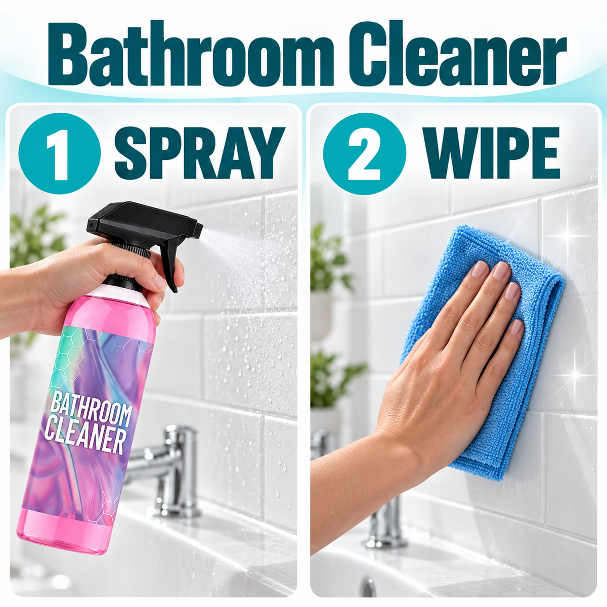 🌟🌟 Bathroom Cleaner: Sparkle in Seconds, No Harsh Fumes
