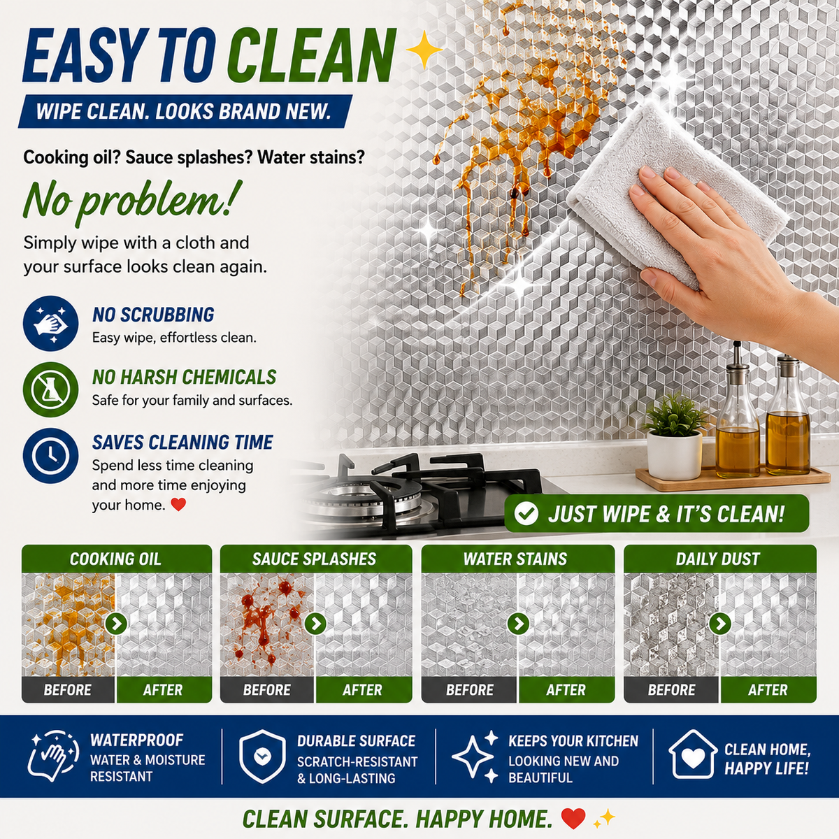 🔥Kitchen Backsplash Stickers Wallpaper