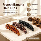 3 PCS Banana Hair Clips for Women, Cute and Stylish French Hair Claw Clips🎀