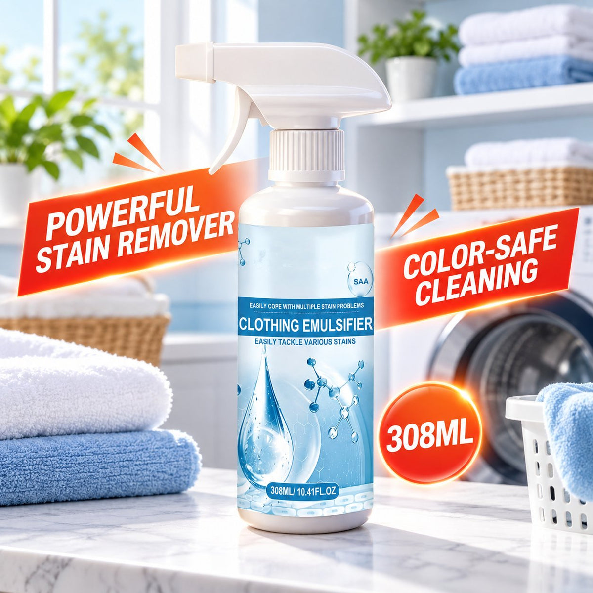 Powerful Stain Remover 308 mL spray for color-safe laundry pre-treatment